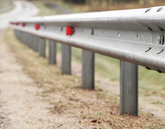 Guardrails on the side of a road