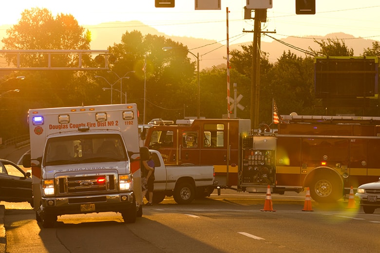 First responders at an accident scene