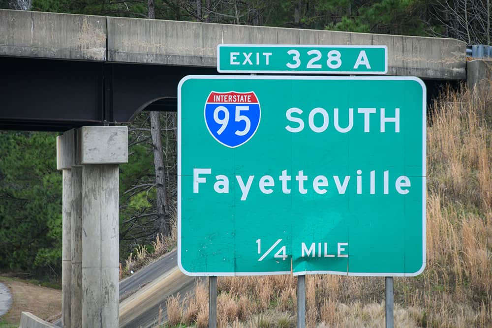 Fayetteville highway exit from i95